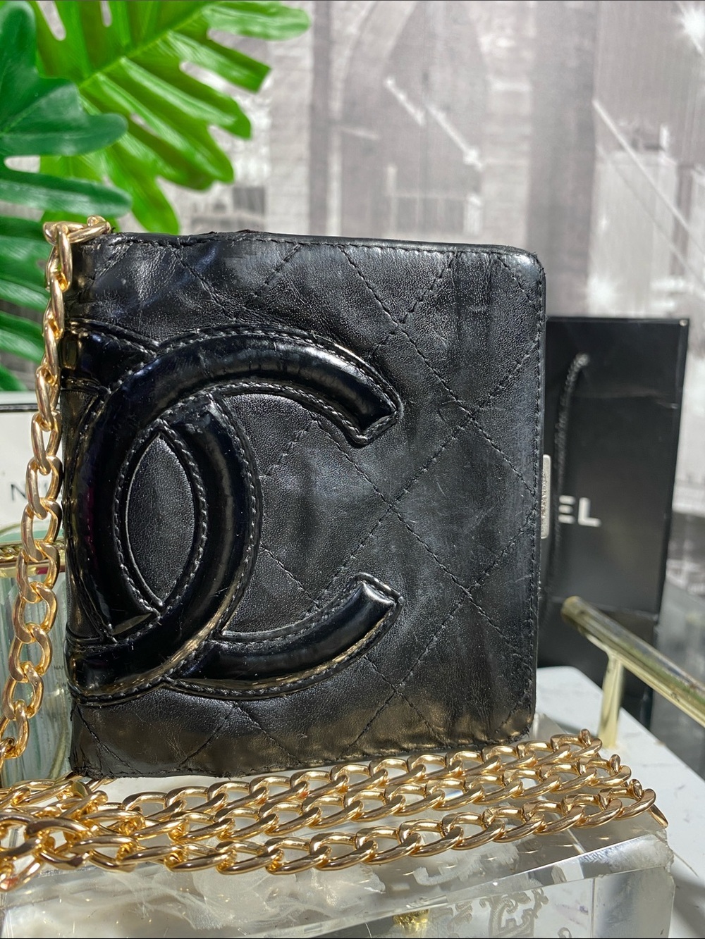 Authentic Chanel Cambon Line Quilted Wallet